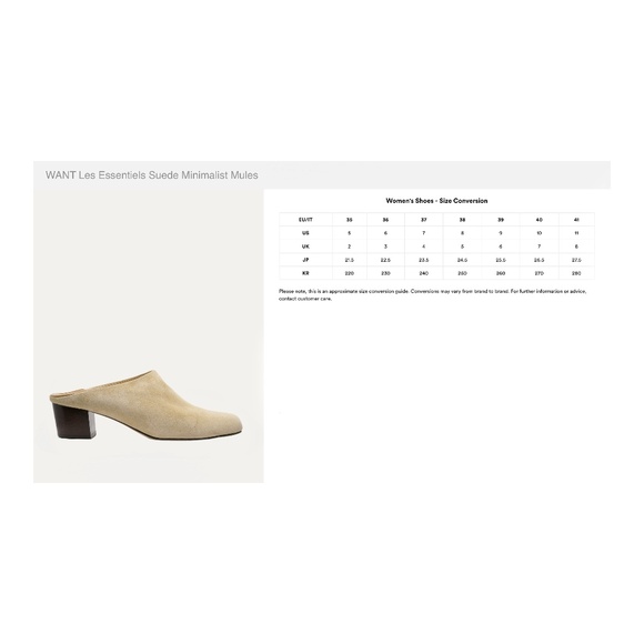 WANT Les Essentiels Suede Minimalist Mules Cashmere Beige Size 39 Made in Italy - Picture 13 of 13